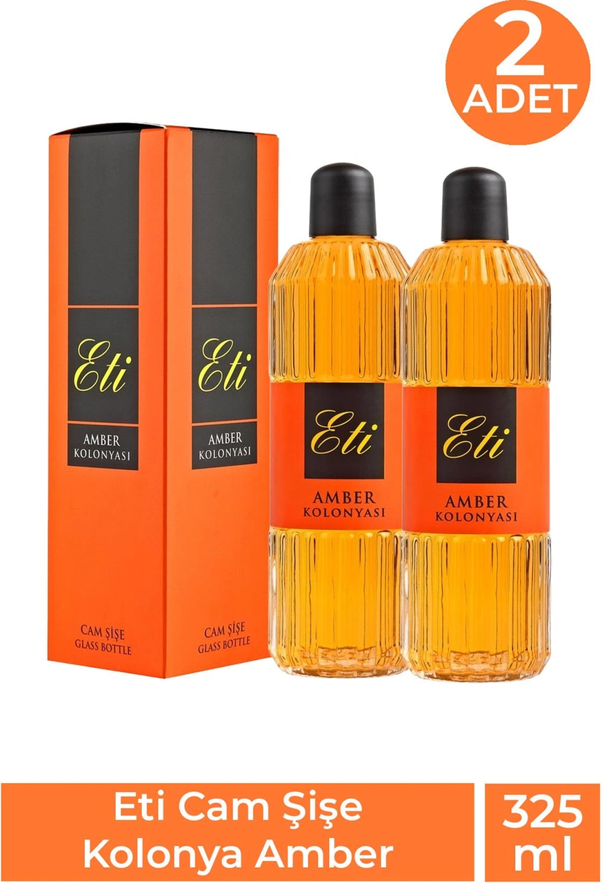 Eti Cam Şişe Kolonya Amber 325 Ml 2 Adet