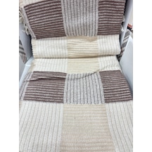 Sesli Comfort Kahve Bej Ekose Skoç Pamuk Örme Battaniye 200x220 Çift Kişilik Battal Diğer