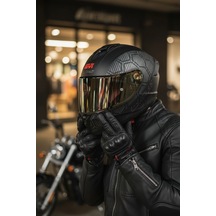 Gıvı 50.x Snake Mat  1 Renkli 1 Şeffaf Vizörlü Motosiklet Kask Gold Vizör + Şeffaf