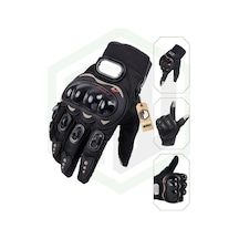 Motiva Unisex Siyah Mpro Korumalı Motosiklet Eldiveni Dokunmatikli