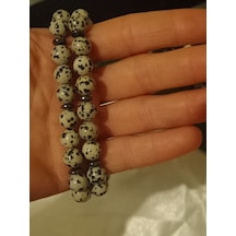 Doğal Taş Bileklik Dalmaçyalı Jasper
