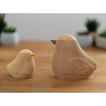 Örgü Desenli Serçe Figürlü Tealight Mumluk Bahar Dekoratif Mum Tutucu Diğer