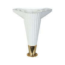 Asya Çizgili 20cm Beyaz / Gold Mobilya Ayağı- Dolap, Koltuk , Tv