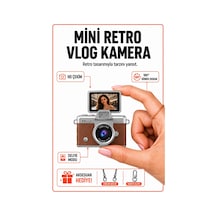 Solvis Mini Dijital Kamera Retro Tasarım Hd Video Selfie Çekim 180 Döndürülebilir Ekran Taşınabilir Kamera