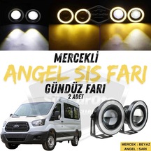 Ford Transit Tüm Modeller Uyumlu Üniversal Mercekli Angel Sis Farı Metal Su Geçirmez 76 Mm S Halkalı Gündüz Farı Sis Farı 55699319