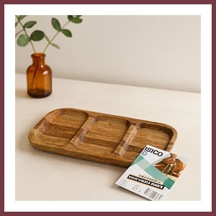 Storeşahin Akasya 3 Bölmeli Ahşap Servis Tepsisi 25x14 Cm Shn0720