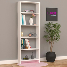 Nur Beyaz Kitaplık Mdf Antrasit