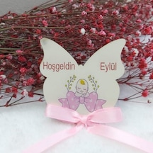 Kelebek Şekinde Balon Baskılı Ahşap Bebek Magnetleri Uv (30 Adet)