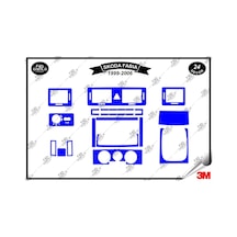 Skoda Fabia 1999-2006 Torpido Konsol Trim Göğüs Maun Kaplama Set 24 Parça Mavi