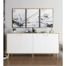 Floradesign Sarissa Konsol / Konsol / Çok Amaçlı Dolap 160 Cm Beyaz+meşe