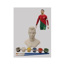 3d Ronaldo Futbolcu Figür Boyama Seti - Kendin Boya Hobi Ve Etkinlik Seti - Akrilik Boya + 2 Fırça