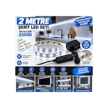 Mutfak Dolap Ayna Aydınlatma 2 Metre Beyaz Aç Kapat Düğmeli Şerit Led Seti 12v Adaptörlü Aç Kapa Düğmeli Kendinden Beyaz - 930722878 Beyaz