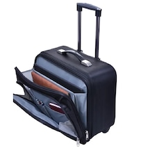 Küçük Boy Valiz Kabin Boy Valiz Pilot Valiz Çekmeli Evrak Çantası Siyah