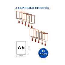 10 Adet Turuncu A6 Mandallı Raf Sepet Etiketi Çerçeveli Etiketlik Turuncu