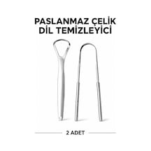 Dil Temizleyici Ağız Bakım Aparatı Hijyenik Paslanmaz Çelik 2 Adet