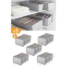 Serstil 5 Adet - 8 Gözlü Gri Benekli Çekmece İçi Düzenleyici Organizer Large Diğer