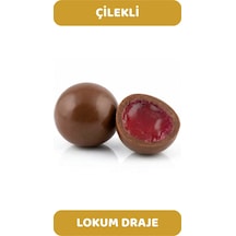 Sütlü Çikolata Kaplı Çilek Aromalı Lokum Draje 500 Gr
