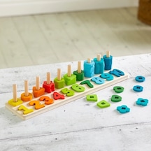 Squirrel Play Eğitici Ahşap Sayı Sayma Ve Şekil Eşleştirme Oyunu - 65 Parça İngiliz Tasarımı Ce Sertifikalı Çocuk Oyuncak Seti