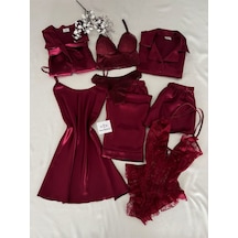 Mh Moony Homewears Kutulu 8 Parça Dev Bordo Saten Pijama Gecelik Sabahlık Iç Giyim Çeyiz Seti Bordo Mh Moony Homewears Kutulu 8 Parça Dev Bordo Saten Pijama Gecelik Sabahlık Iç Giyim Çeyiz Seti Bordo