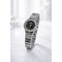 Minimal Boyut Taşlı Kadın Kol Saati Siyah-gümüş - 816422405 Gümüş