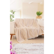 Tabu Home Dokuma Cozy Comfort Bej Koltuk Örtüsü