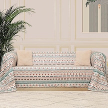 SoftMicro Etnik Desenli Boho Turkuaz Koltuk Örtüsü Kanepe Örtüsü 180 x 220 CM
