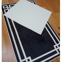 2li Banyo Seti Baskılı Luna Siyah Desenli