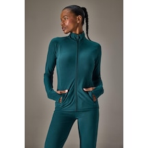 Defacto Slim Fit Dar Kesim Dik Yaka İçi Yumuşak Tüylü Hırka G4087ax25augn1051 Yeşil-gn1051