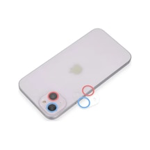 Newface Apple iPhone Uyumlu 13 Mini Renkli Kamera Lens Koruma Cam - Pembe-mavi Çok Renkli