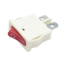 Dar Tekli Mini Işıksız On-off Anahtar Beyaz Kasa Kırmızı 2 Pinli Dar Tekli Mini Işıksız Switch 5 Adet