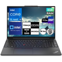 Lenovo Thinkpad E16 Gen1 21JN0008TXBT4 i5-1335U 8 GB 512 GB SSD 16" Free Dos Wuxga Dizüstü Bilgisayar