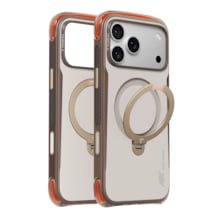 Torras Apple İphone 17 Pro Max / 18 Pro Max Uyumlu Ostand Q3 Air Pro Standlı Magsafe Kapak Kahverengi