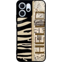 Oppo Reno 14f Zebra Gazete Tasarımlı Glossy Telefon Kılıfı Çok Renkli