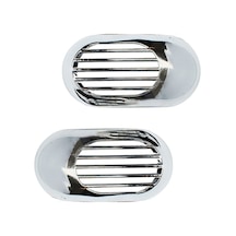 Krom Yan Sinyal Çerçevesi Kafesli Izgaralı Kapak 10x5cm 2 Parça