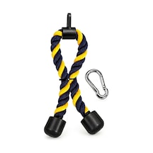 70 Cm 28mm Sarı Lacivert Kalın Profesyonel Triceps Halatı - Rope Pushdown - Cable Egzersiz Aparatı