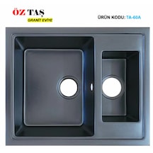 Öztaş TA-60a Granit Mutfak Eviye Antrasit Tek Gözlü 485 x 595 MM