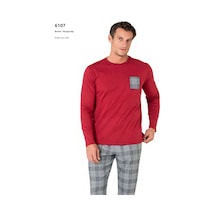 Pierre Cardin 6107 Erkek Uzun Kollu Bisiklet Yaka Pijama Takımı-bordo Bordo