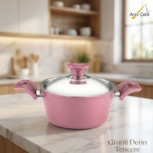 20 Cm Granit Derin Tencere Çelik Kapak - Mürdüm Mürdüm 20 Cm Granit Derin Tencere Çelik Kapak - Mürdüm Mürdüm
