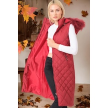 Z6718 Dewberry Bayan Yelek-düz Bordo Düz Bordo