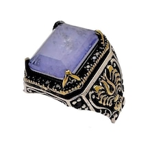 Paraiba ve Zirkon Taşlı Erkek Gümüş Yüzüğü 230047232G24Y