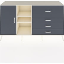 Kronos Konsol 4 Raflı 4 Çekmeceli Tek Kapaklı 176x59x99 Aytaşı-a Aytaşı-antrasit