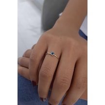 14 Ayar Altın Mini Göz Yüzük Sarı Altın