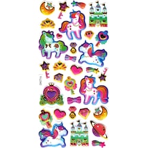 Sticker Kabartmalı Stiker Defter, Planlayıcı Etiket Limyl-040 - 17x9 Cm - Unicorn Ülkesi