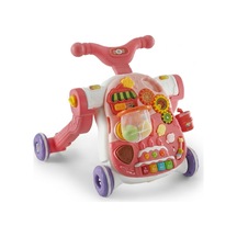 5 In 1 Multifunction Walker Pembe - Eğitici Bebek Aktivite Masası Ve İlk Adım Yürüteç