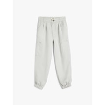 Koton Jogger Pantolon Kargo Cepli Düğme Detaylı Gri 5wkg40070aw Gri