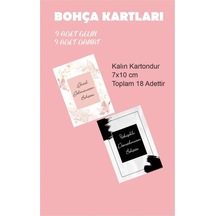 Gelin Damat Bohçası Kartları, 7 X 10 Cm Gelin Çeyiz Bohça Kartı