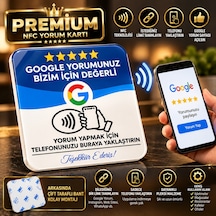 Nfc Google Yorum Ve Sosyal Medya Link Kartı Çift Taraflı Bantlı Pleksi Temassız Yorum Kartı