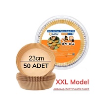 Buffer 50 Adet Air Fryer Pişirme Kağıdı Tek Kullanımlık 23 Cm Yuvarlak Pişirme Kağıdı Xxl Pvc Li Çok Renkli