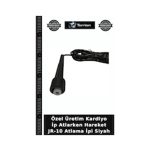 Özel Üretim Kardiyo İp Atlarken Hareket Jr-10 Atlama İpi Siyah