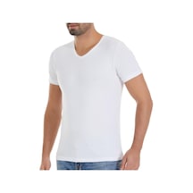 Yıldız Erkek Modal V Yaka T-şhirt Fanila Beyaz 150 001